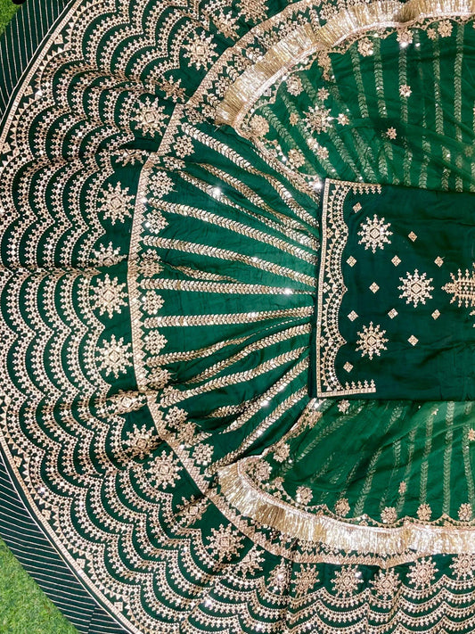 24 Kali Full Ghe Designer Upada Silk Wedding Sangeet Barik Zari Work Rajputi Poshak- 91110