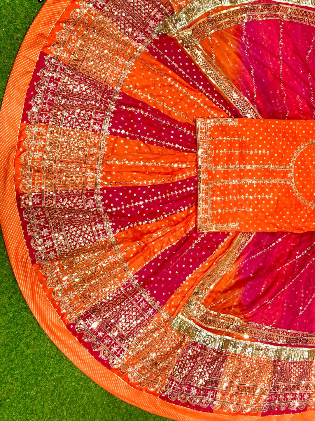 Banarsi 32 Kali Brighter Double color Premium quality Rajputi Poshak-91197