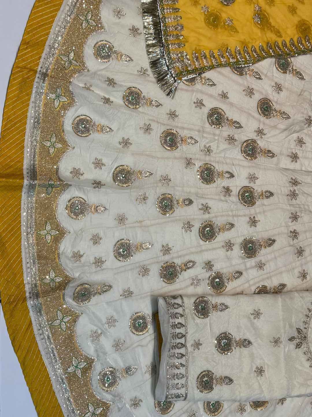 5 Meter flare Gher Italian Silk Festival Rajputi Poshak-91733