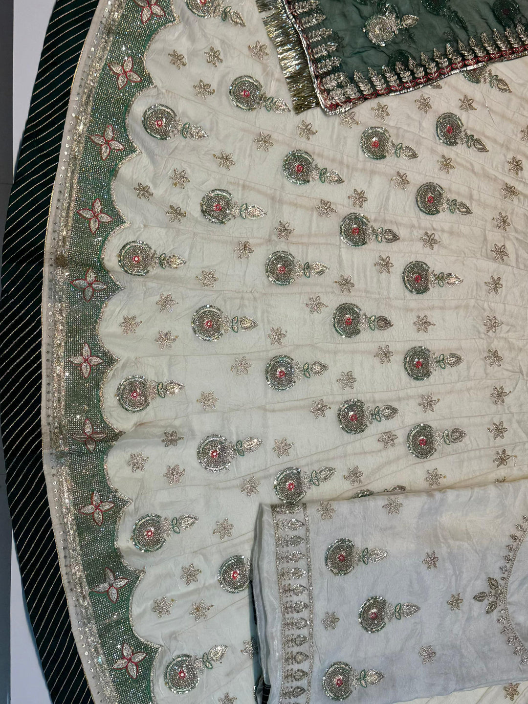 5 Meter flare Gher Italian Silk Festival Rajputi Poshak-91735