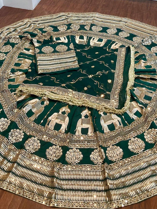 7 Meter flair Fusing Creap Silk Festival Vintage Rajputi Poshak-91712