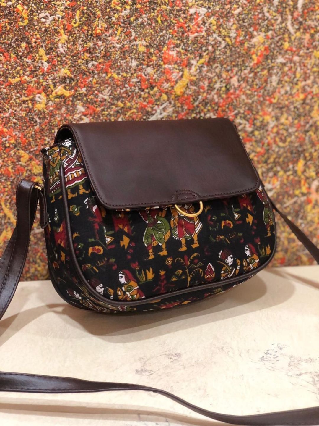 Multi-Coloured polyester prints Quirky Sling Bag-40922