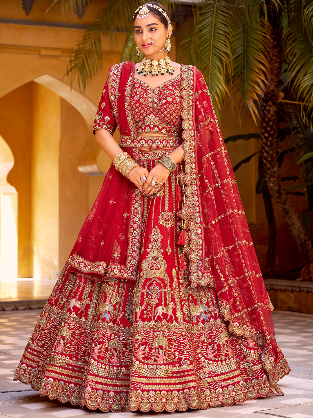 Silk Traditional Wedding Reception Bridal Lehenga In Purple color-41075
