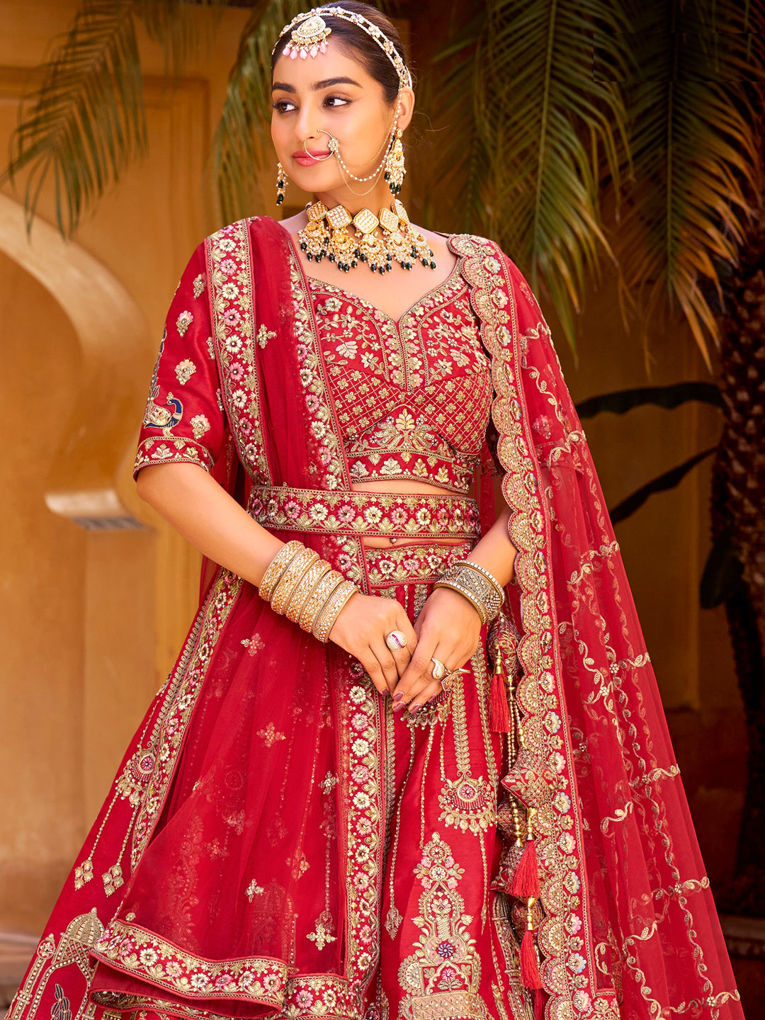 Silk Traditional Wedding Reception Bridal Lehenga In Purple color-41075