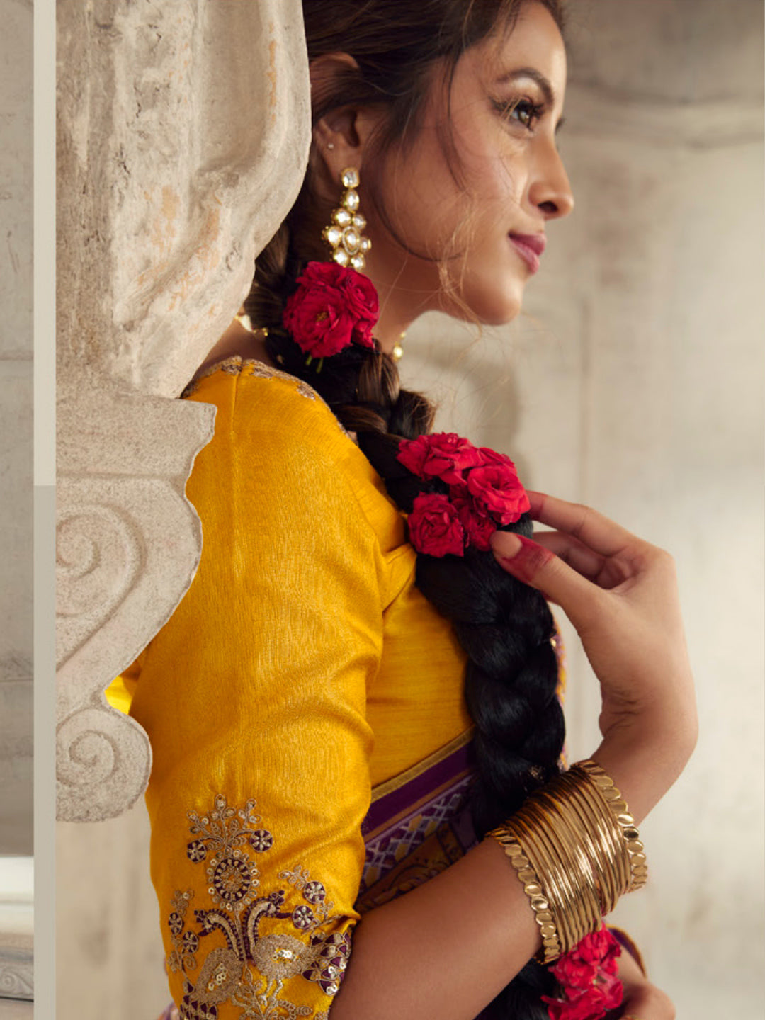 Printed Organza Silk Partywear Sangeet Saree In Purple Color-81566