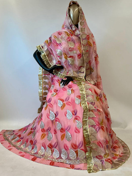 10 Kali Royal Georgette Festive Rajputi Poshak in Pink color-91401