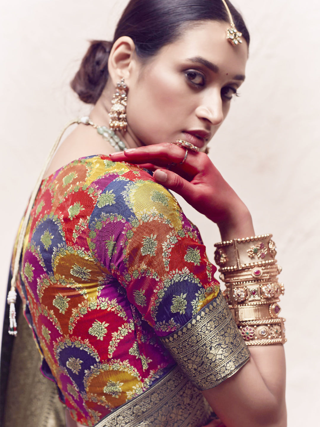 Heavy Viewing Designer Pure Crepe Dola Silk Bridal Traditional Saree In Blue-81372