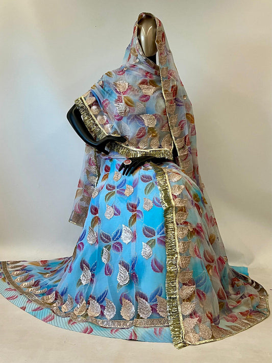 10 Kali Royal Georgette Festive Rajputi Poshak in Blue color-91403