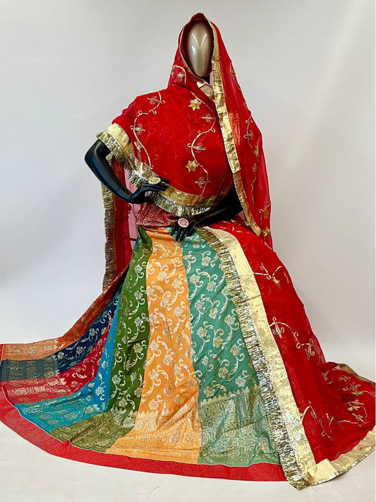 16 Kali Panchrangi Banarasi Mehendi Sangeet Rajputi Poshak-91374