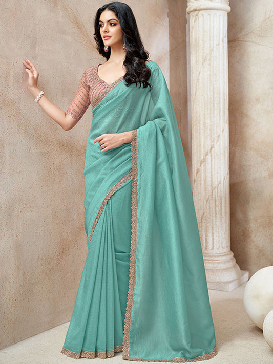Natural Crush Wedding Partywear Saree in Black color-41062