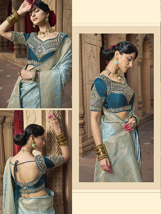 Lace Border Contrast Designer Pure Satin Traditional Saree-91263
