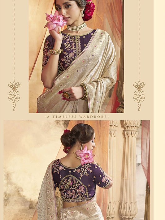 Lace Border Contrast Designer Pure Satin Traditional Saree-91265