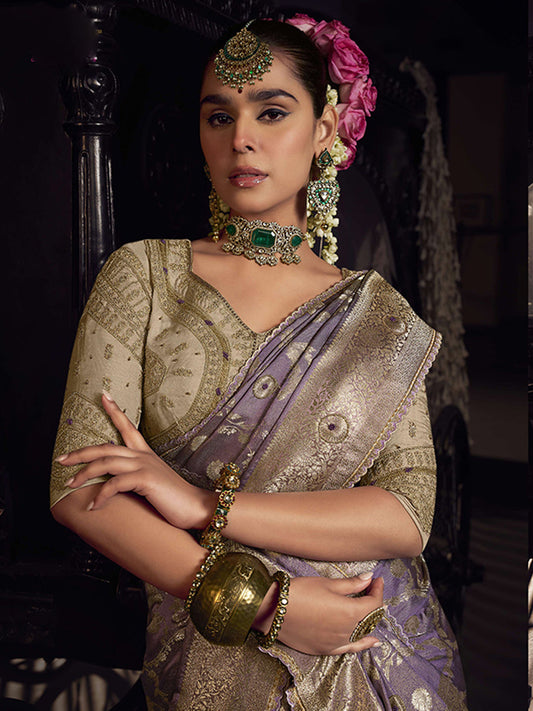 Embroidered Work Designer Viscose Tissue Wedding Partywear Traditional Saree-91255