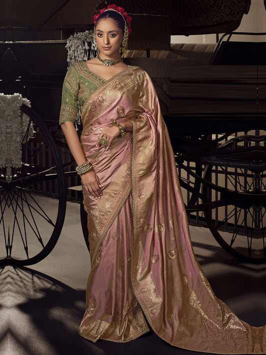Embroidered Work Designer Viscose Tissue Wedding Partywear Traditional Saree-91258