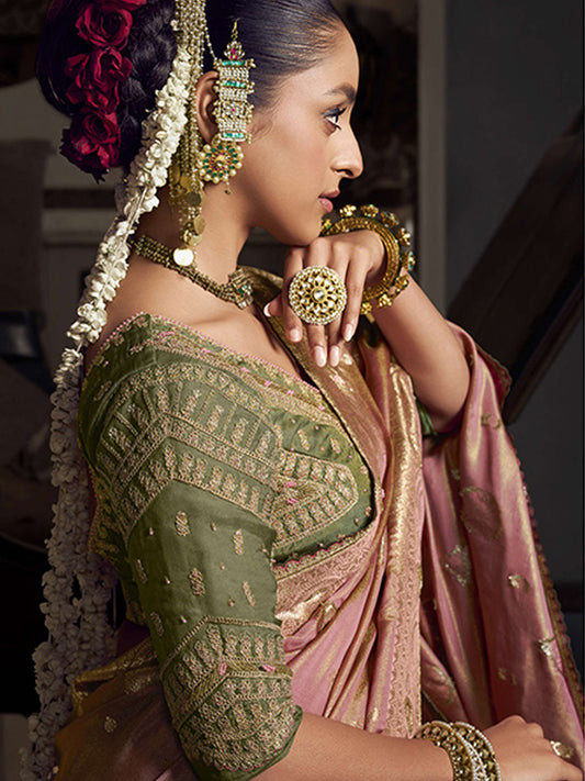 Embroidered Work Designer Viscose Tissue Wedding Partywear Traditional Saree-91258