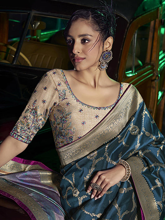 Weaved Border Designer Pure Silk with 3D weaved Pallu Traditional Saree-91249