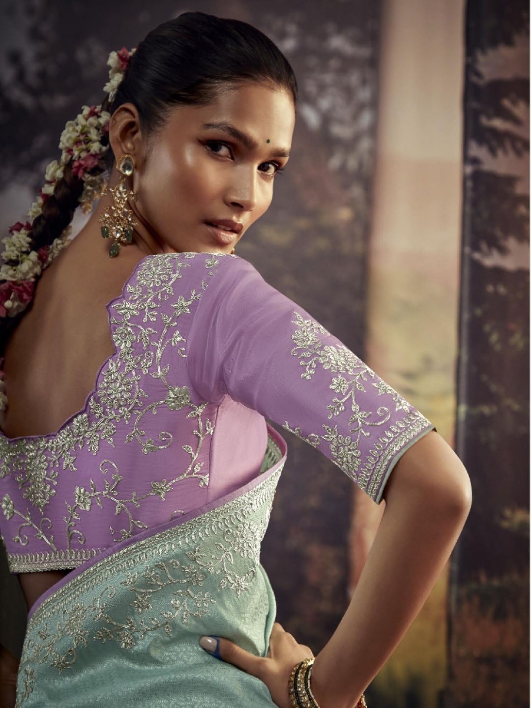 Embroidered Silk Soft Traditional Saree In Light Green