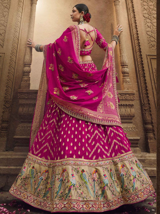 Mirror Organza A Line Lehenga in Pink