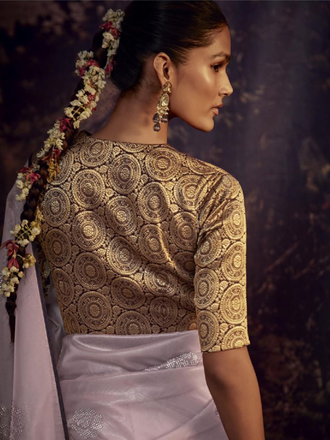 Embroidered Silk Soft Traditional Saree In Light Purple