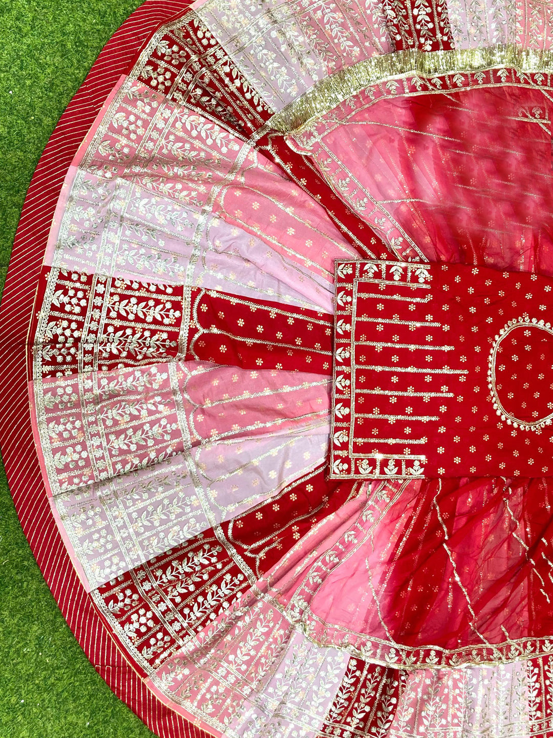 Banarasi 32 Kali Brighter Double color Premium quality Rajputi Poshak-91213