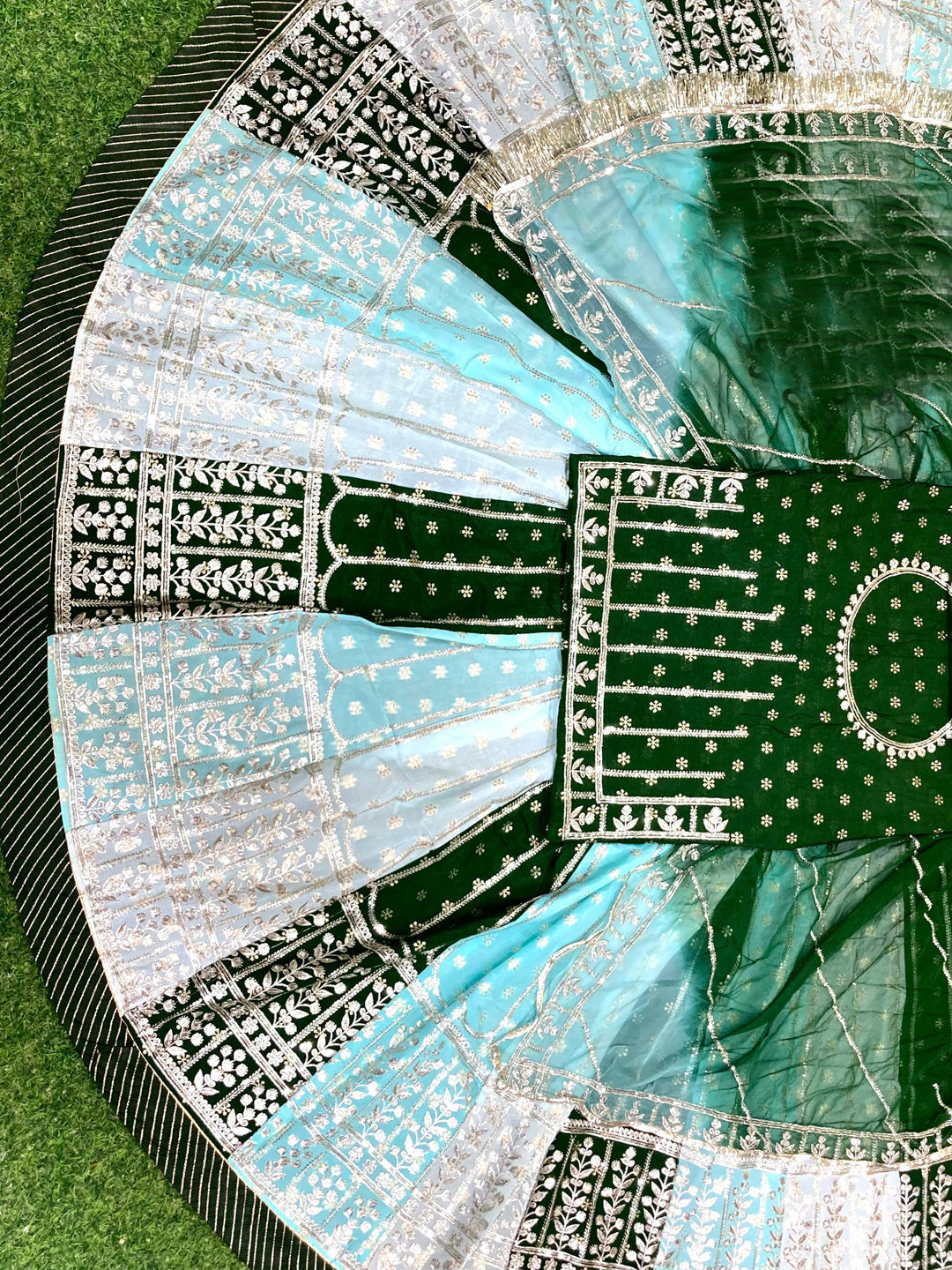 Banarasi 32 Kali Brighter Double color Premium quality Rajputi Poshak-91213