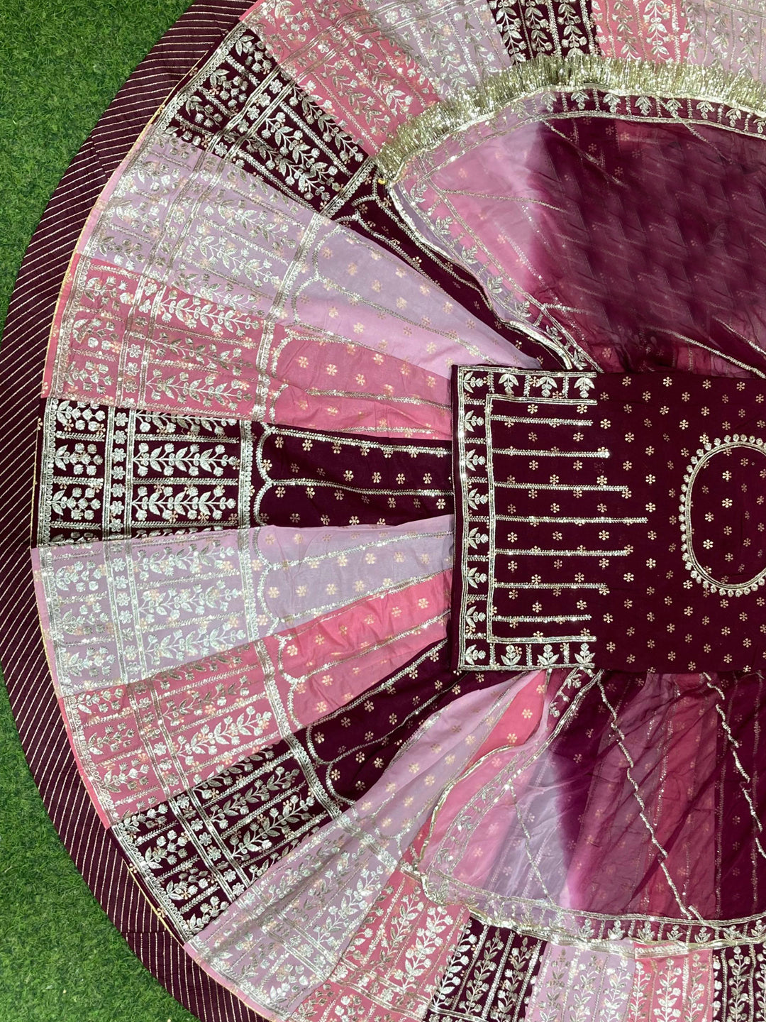 Banarasi 32 Kali Brighter Double color Premium quality Rajputi Poshak-91213