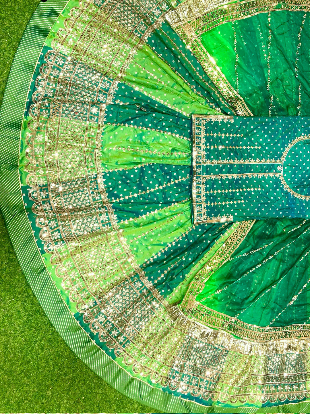 Banarasi 32 Kali Brighter Double color Premium quality Rajputi Poshak-91202