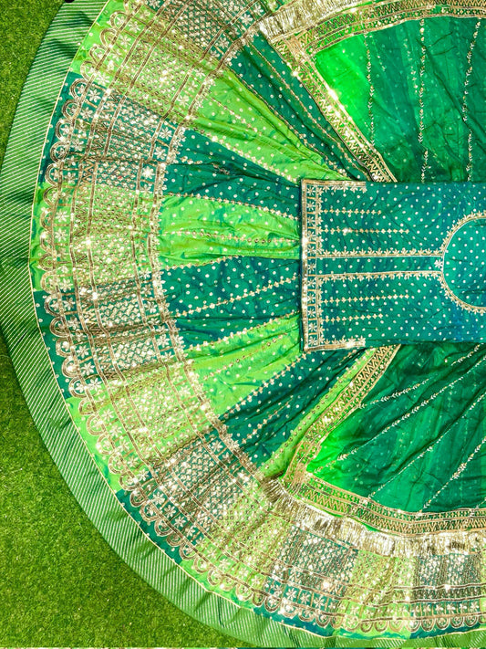 Banarasi 32 Kali Brighter Double color Premium quality Rajputi Poshak-91202