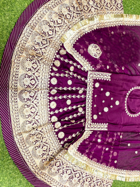 Bamber Satin Wedding Sangeet Premium quality Rajputi Poshak-91296