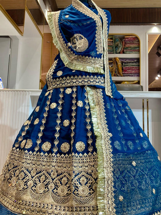 Bamber Satin Wedding Sangeet Premium quality Rajputi Poshak-91298