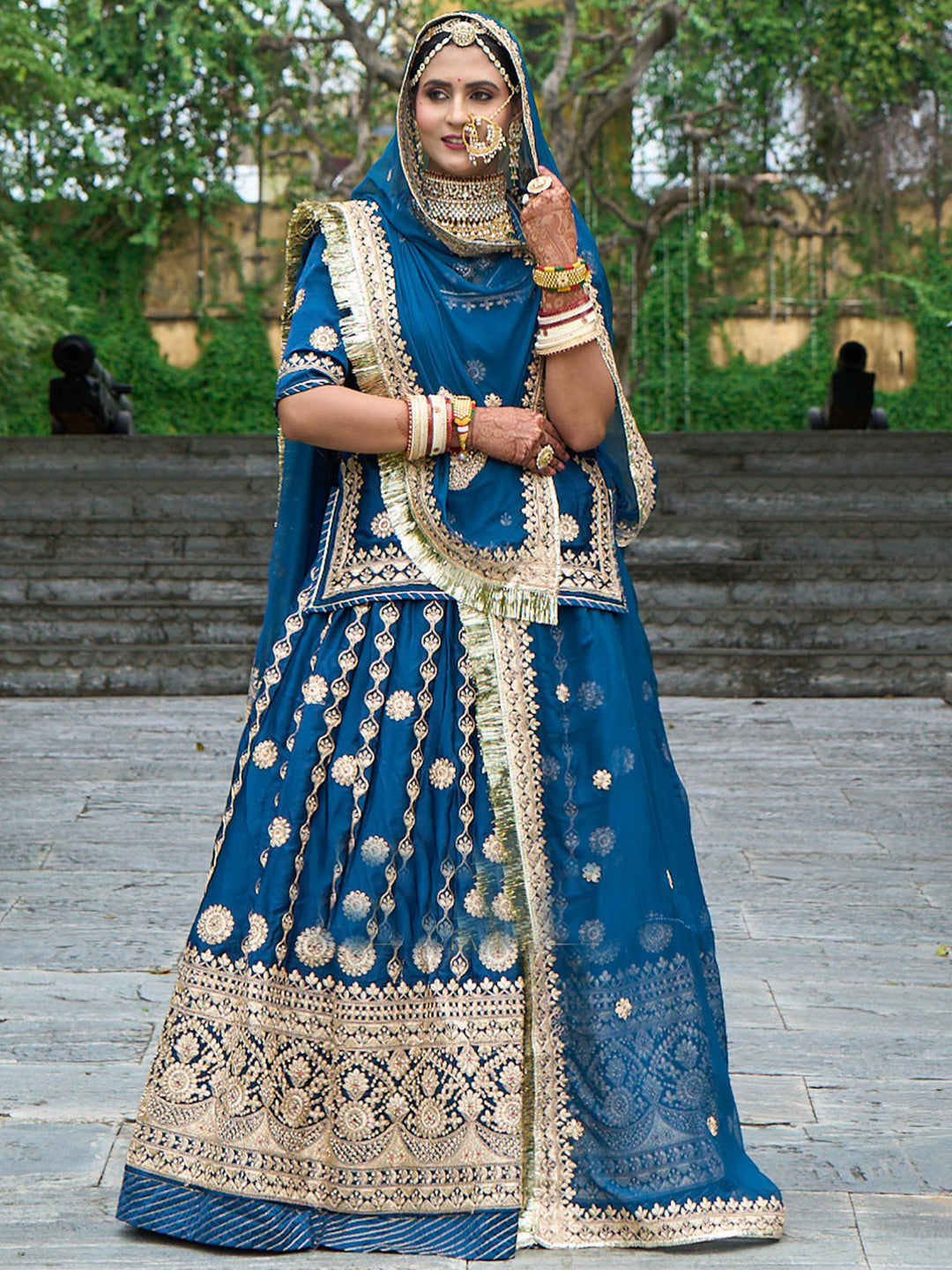 Bamber Satin Wedding Sangeet Premium quality Rajputi Poshak-91298