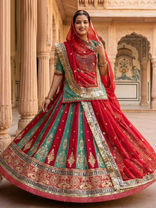 7 Meter flair Silk Premium quality Vintage Rajputi Poshak-91708