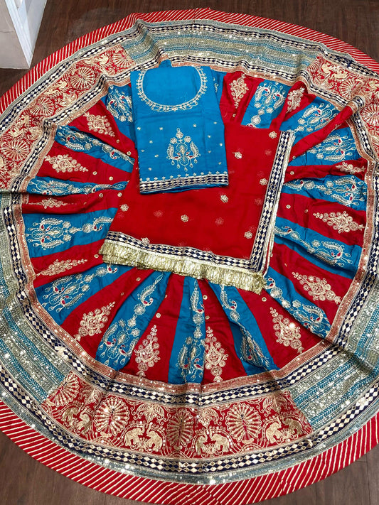 7 Meter flair Silk Premium quality Vintage Rajputi Poshak-91707