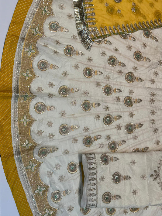 5 Meter flare Gher Italian Silk Festival Rajputi Poshak-91733