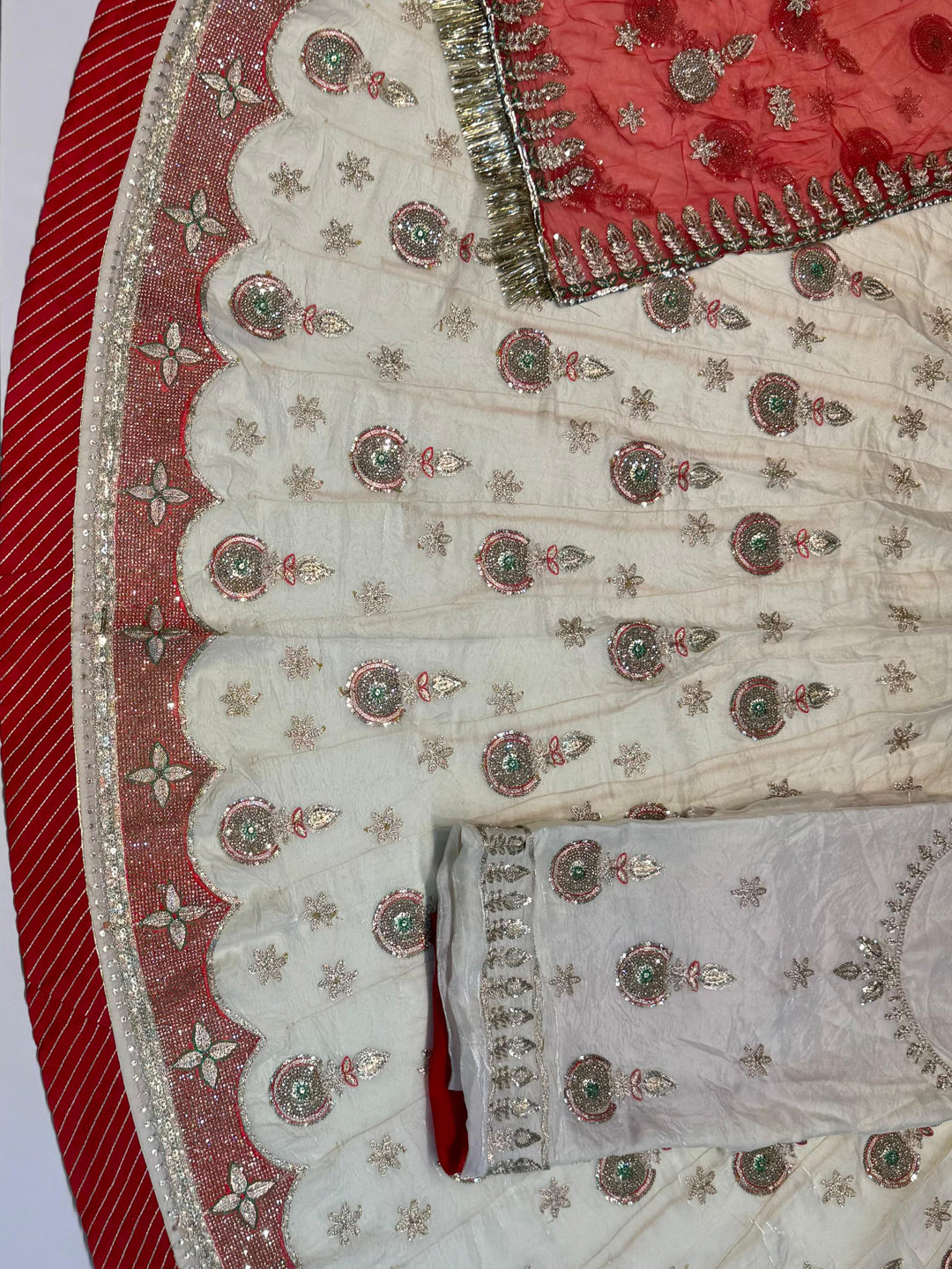 5 Meter flare Gher Italian Silk Festival Rajputi Poshak-91732