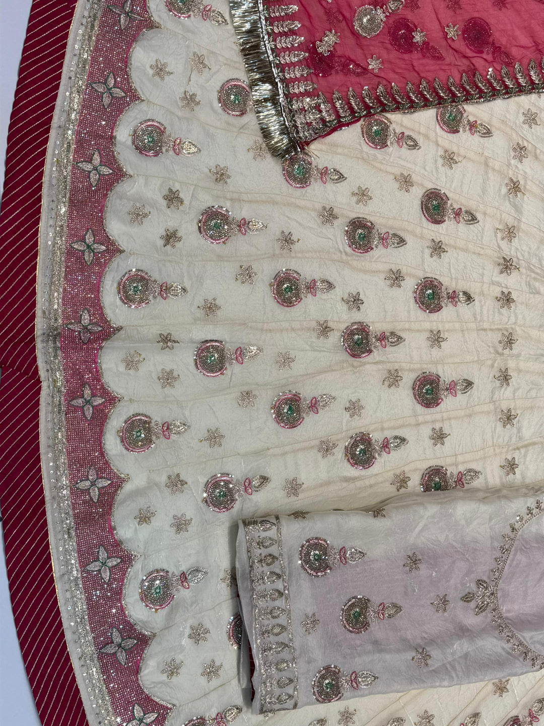 5 Meter flare Gher Italian Silk Festival Rajputi Poshak-91734