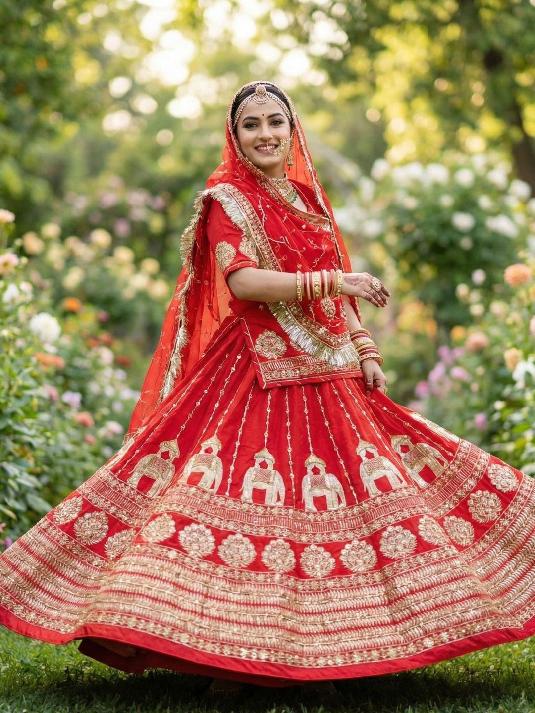 7 Meter flair Fusing Creap Silk Festival Vintage Rajputi Poshak-91713