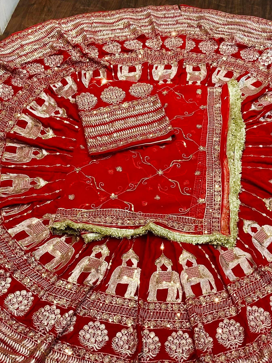 7 Meter flair Fusing Creap Silk Festival Vintage Rajputi Poshak-91713