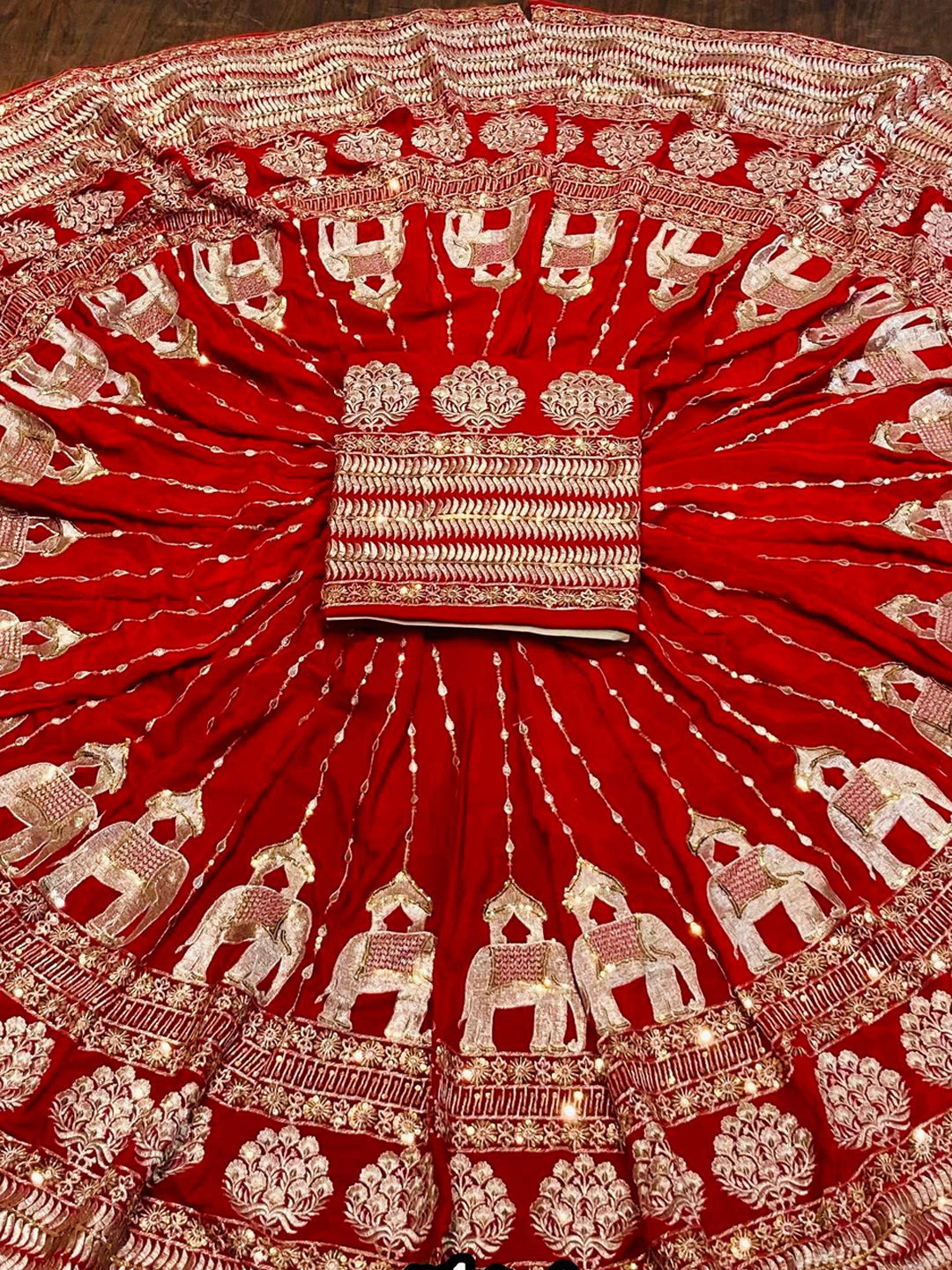 7 Meter flair Fusing Creap Silk Festival Vintage Rajputi Poshak-91713