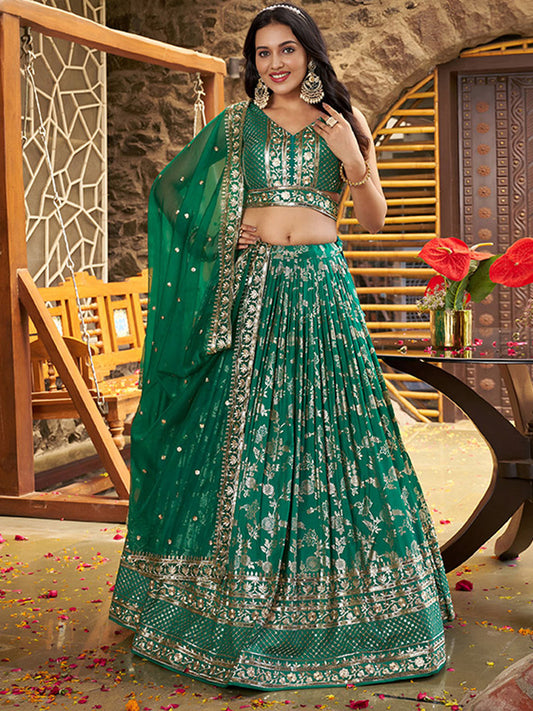 Dola Silk jacquard Traditional Reception Semi-Stitched Lehenga Choli In Blue color-81152
